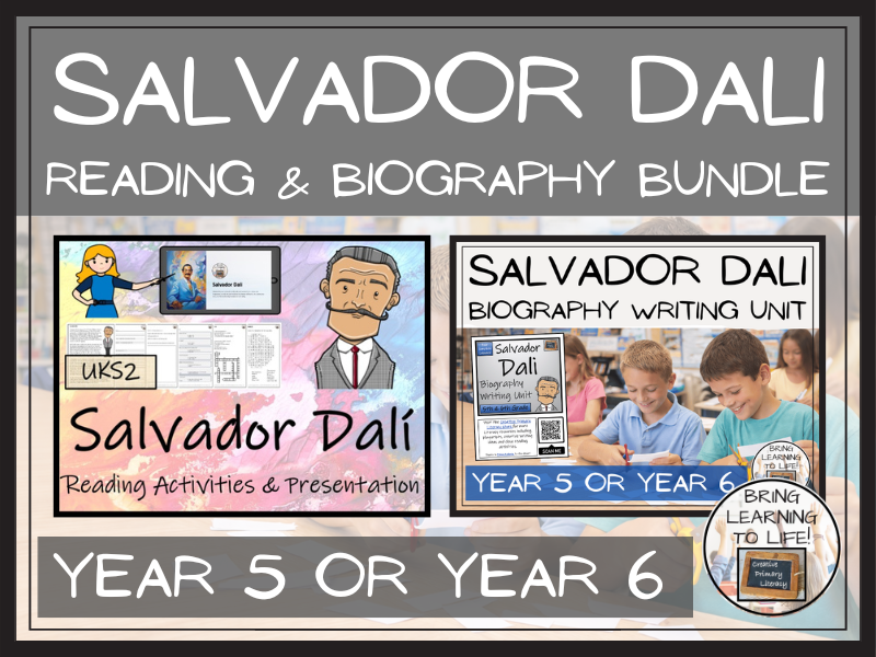 Salvador Dali Reading Comprehension and Biography Bundle | UKS2