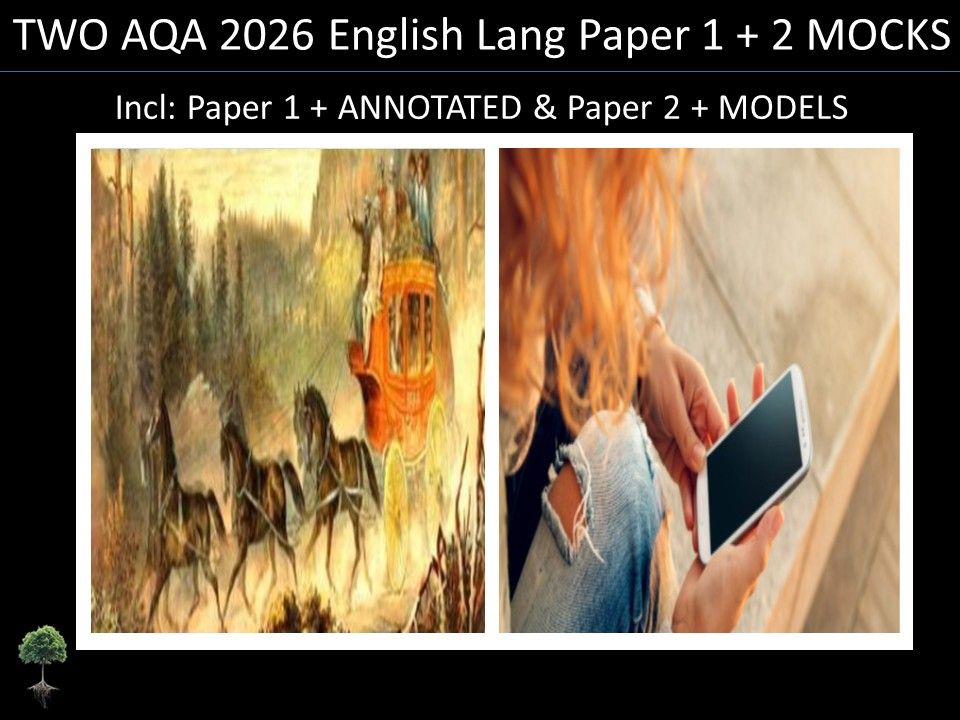 Two AQA 2026 English Language Paper 1 & Paper 2 |  Annotated, Models