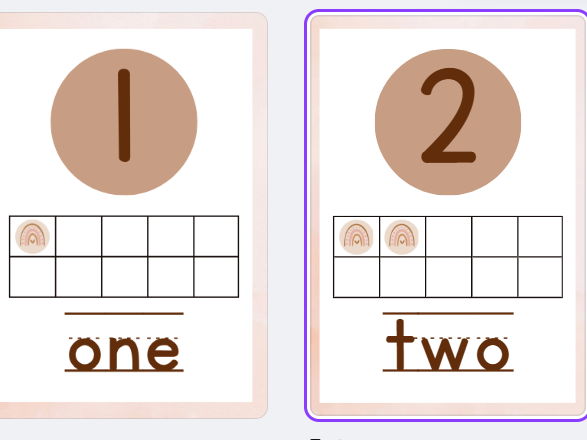 1-10 tens frame number representation posters