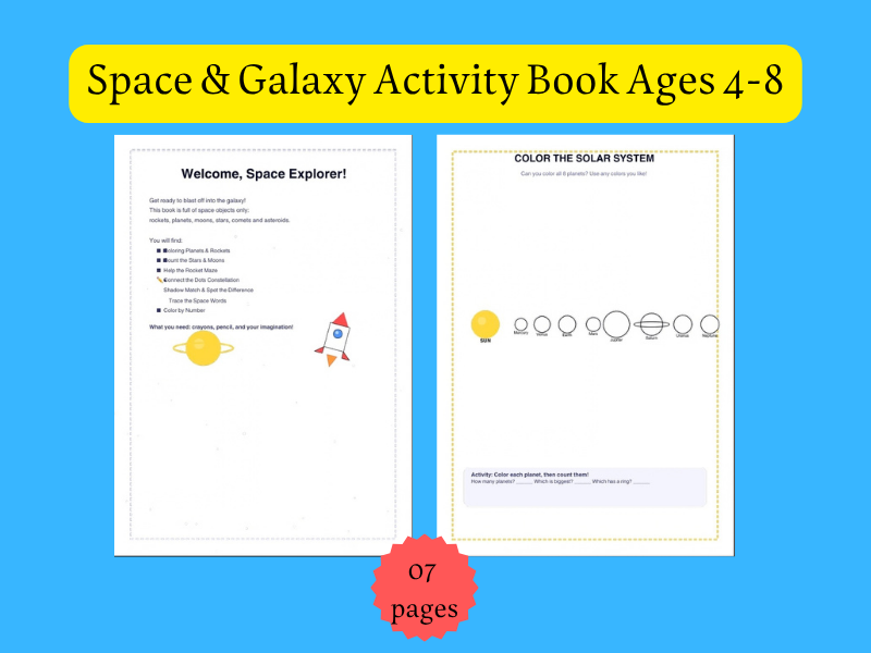 Space & Galaxy Activity Book Ages 4-8