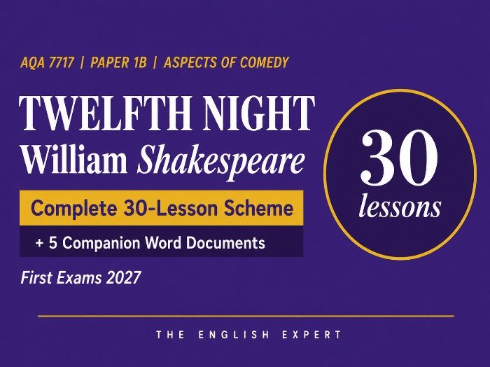 AQA A-Level English Literature B (7717) | Aspects of Comedy | Twelfth Night by Shakespeare Full SoW