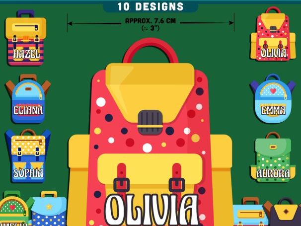 School Backpack Name Tags, Editable Locker & Cubby Labels, Personalised Student Belongings