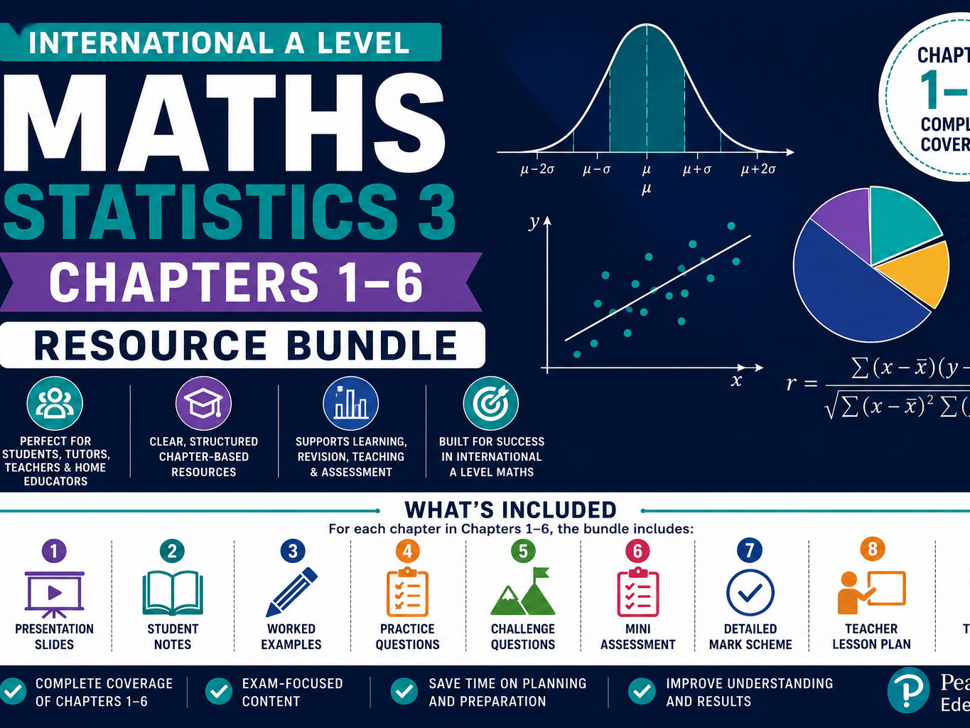 Full Pearson Edexcel Statistics 3 (S3) International A Level Maths Resource Bundle | Chapters 1–6
