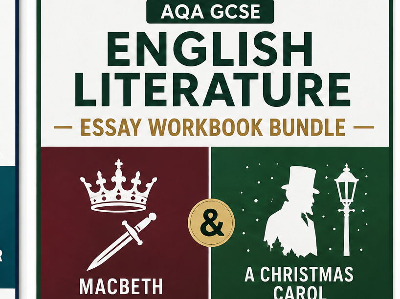 AQA GCSE English Literature Essay Workbook Bundle: Macbeth & A Christmas Carol