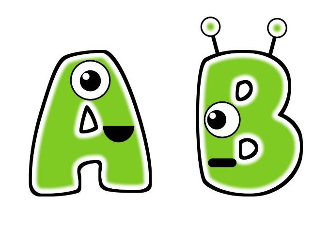 Bright Lime Glow Monsters Bubble Letters | Bulletin Board Letters | Classroom Display Pack