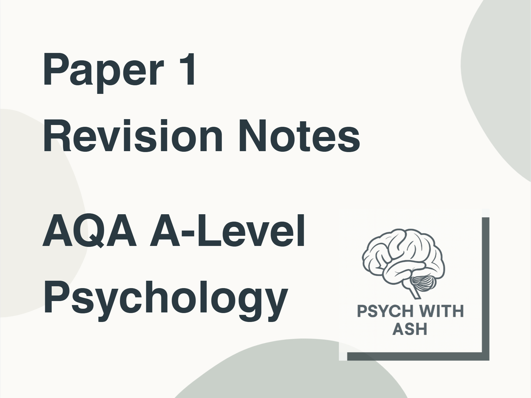 Paper 1: AQA A-Level Psychology A* Revision Notes