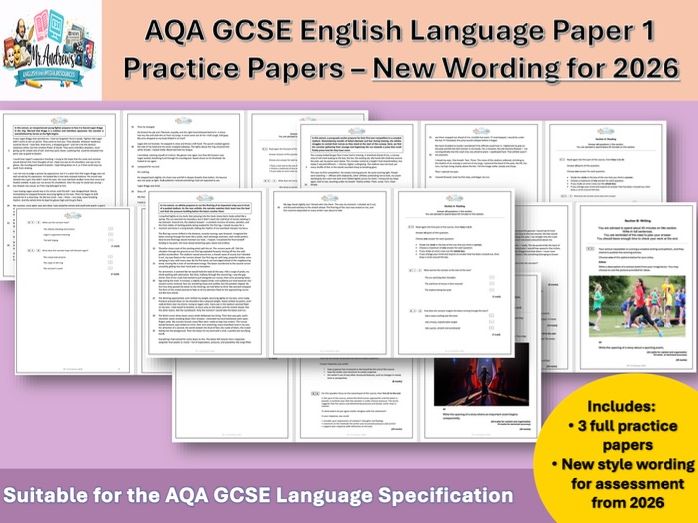 AQA GCSE English Language Paper 1 (New Wording for 2026) Practice Papers