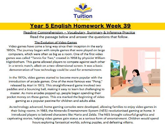 39. Year 5 Reading Comprehension & Punctuating Speech