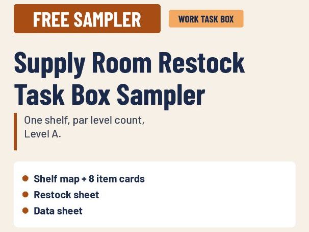 FREE Stock Room Restock Work Task Box Sampler: SEND Post-16 (UK)