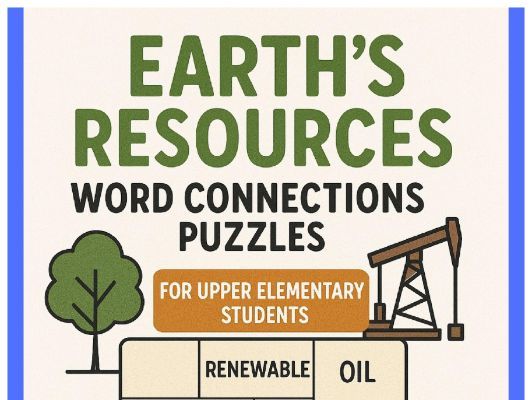 3 Earth's Resources Word Connections Puzzles (Upper Elementary)