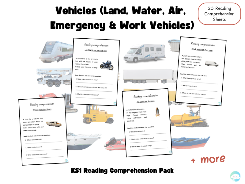 Vehicles - KS1 Reading Comprehension Pack