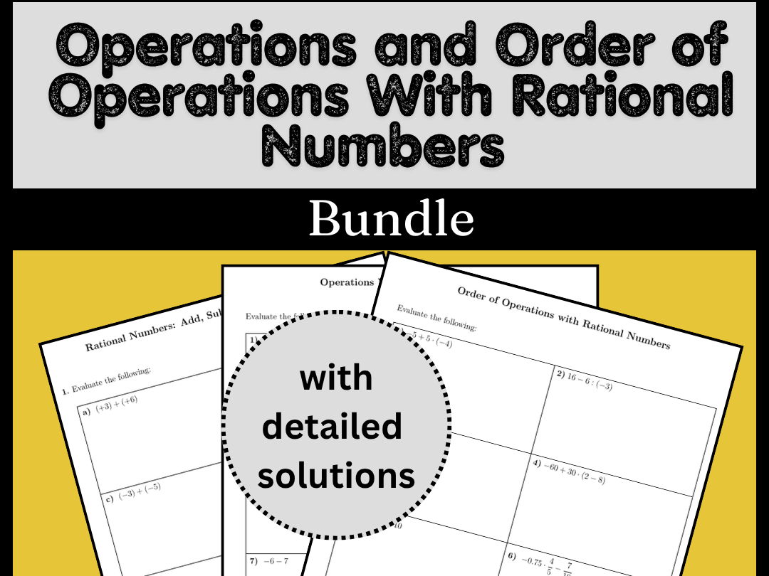 Operations and Order of Operations With Rational Numbers Bundle