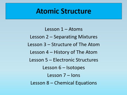 GCSE BUNDLE AQA Chemistry C1 Atomic Structure PowerPoints Full Lessons