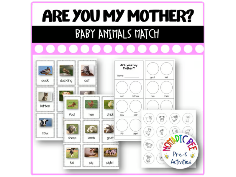 'Are you my mother?' Activities - Baby and Mother Animals Matching