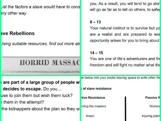 Active and Passive Slave Resistance Activity