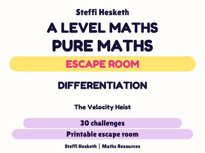 A Level Maths Differentiation Escape Room | The Velocity Heist | 30 Challenges
