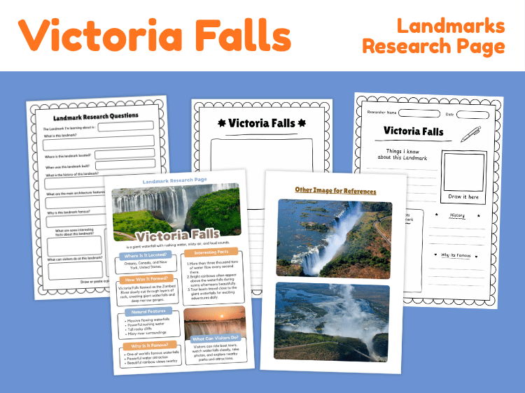Victoria Falls Landmark Research Project | Geography Worksheets