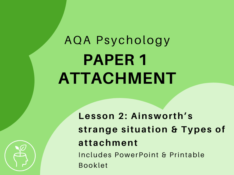 AQA Psychology - Attachment - Strange Situation & Attachment Types  [updated 2025 specification]