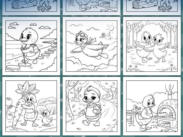 Ducks Life Coloring Pages for Kids: Printable Bold and Easy Coloring Sheets