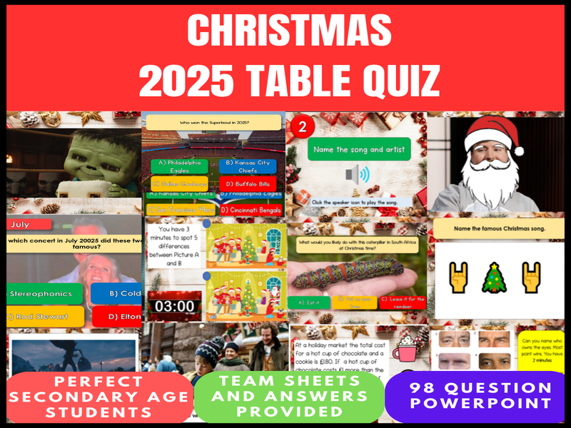 Christmas 2025 Table Quiz - Fun, Festive, and Interactive