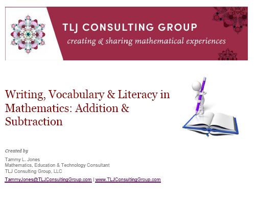 Writing, Vocabulary & Literacy in Mathematics: Addition & Subtraction