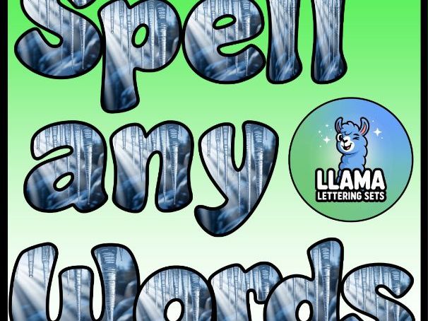 Icicles Ice Frost Winter Xmas Lettering Set for Classroom Display | Upper & Lowercase, 0-9 and Signs