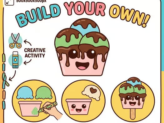 Summer Ice Cream Paper Craft | Cut and Paste Mask Activity