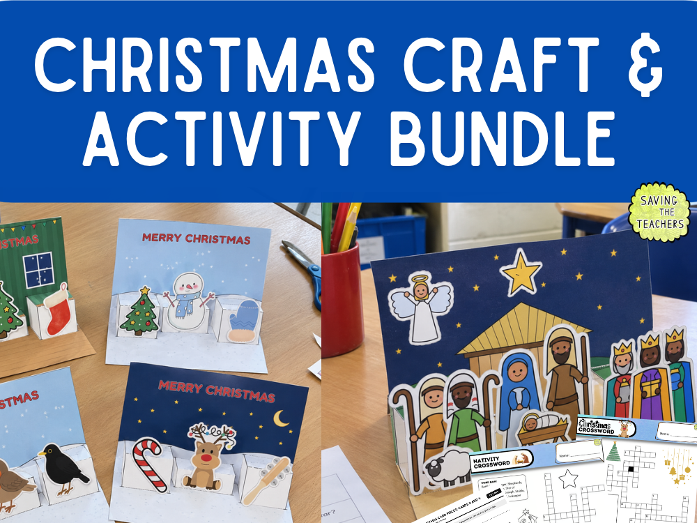Christmas Activity Bundle: Nativity Pop-Up, Pop-Up Cards, Sequencing, Crosswords