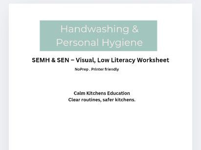 When Should We Wash Our Hands? – SEN & SEMH Visual Worksheet