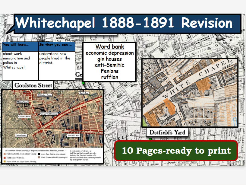 Whitechapel 1880–1891 Revision Booklet – GCSE History Paper 1: Crime and Punishment