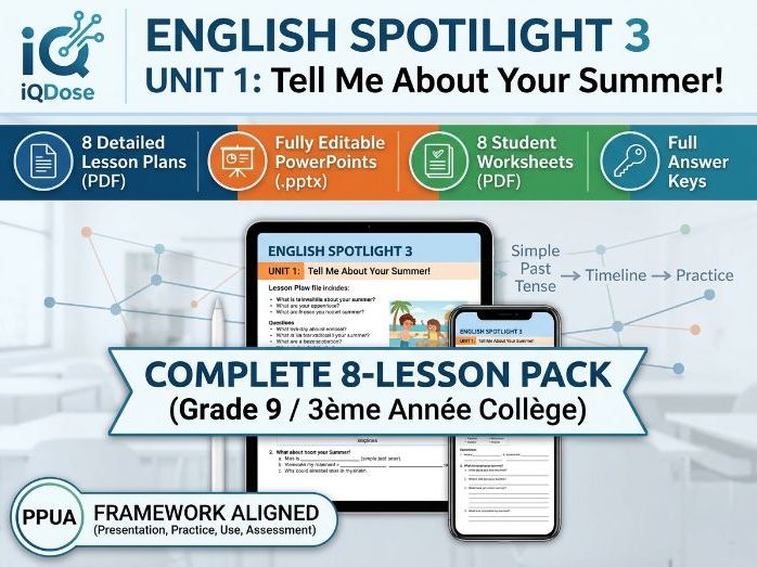ESL Bundle: Simple Past & Narrative Writing | Spotlight 3 Unit 1 (3AC)