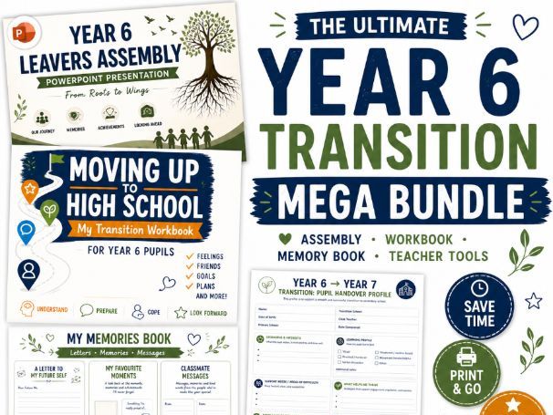 Year 6 Transition Bundle | Assembly, Workbook, Memory Book & Pupil Profile | Primary to Secondary