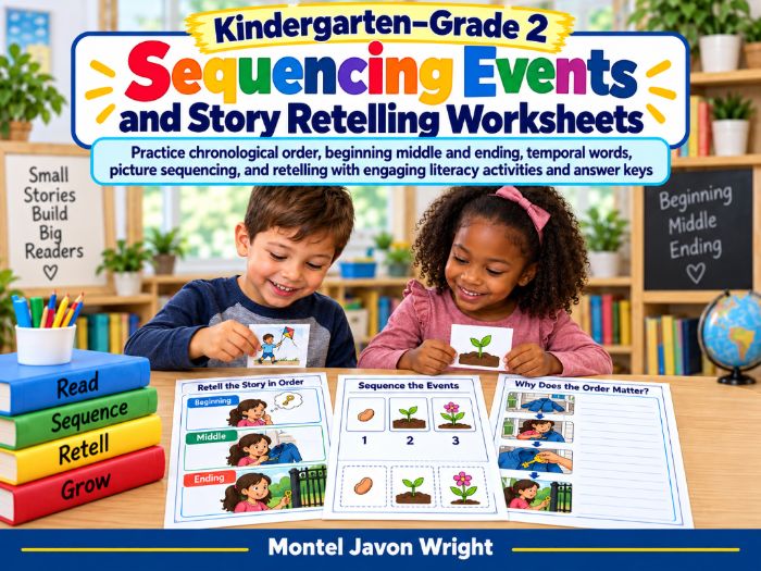 Sequencing Events & Story Retelling Worksheets | K–2 Reading Comprehension