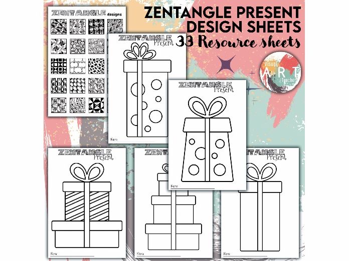 Gift Box Colouring Pages + Pattern Sheets | 27 Unique Present Designs