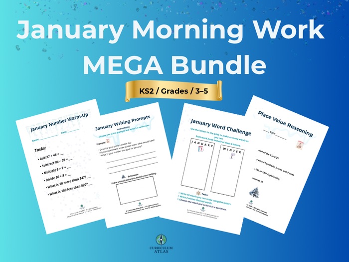 January Morning Work Mega Bundle – Print & Go Literacy & Maths (KS2)