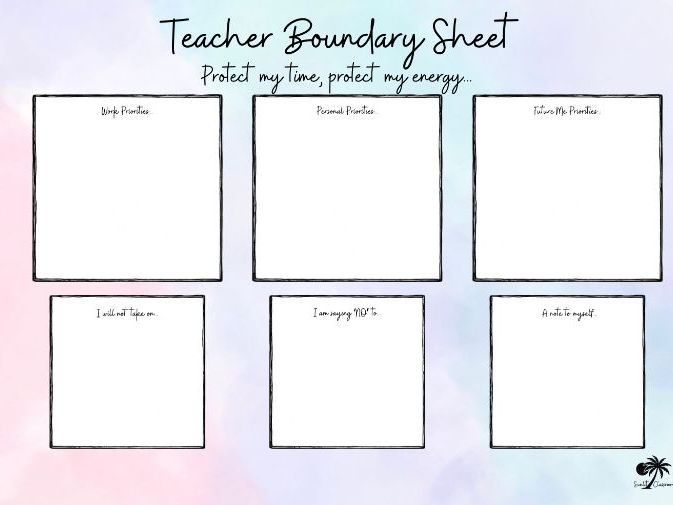 Teacher Boundaries Sheet | Protect Your Time & Reduce Workload (Pastels)