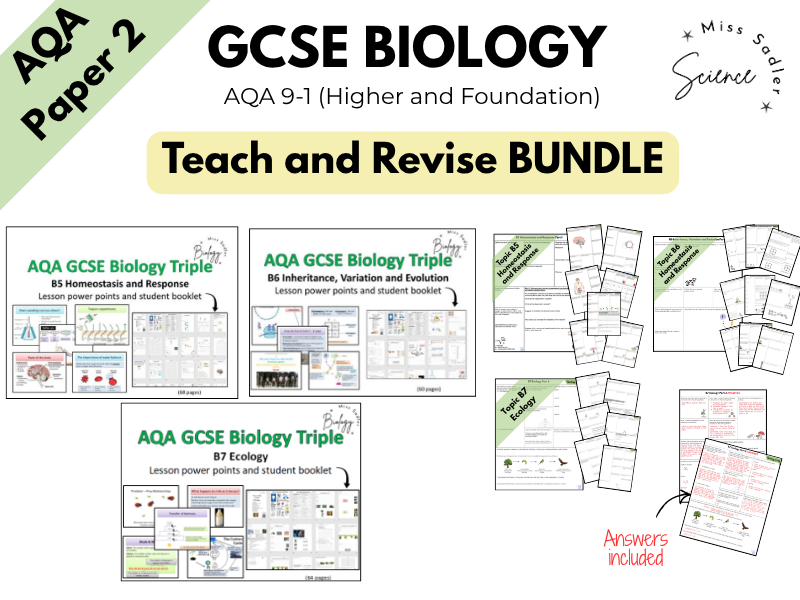 AQA GCSE Biology Triple Teach and Revise Paper 2 Bundle