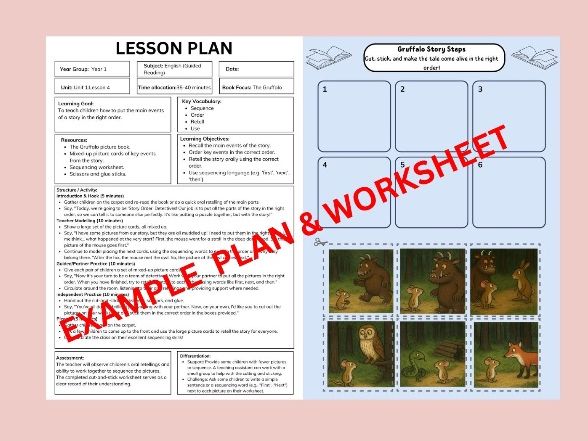 Year 1 Complete Fully Planned Guided Reading Unit of Work – The Gruffalo (VIPERS Skills)