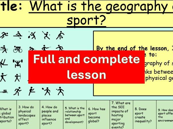 How do people and places influence sport? (Lesson 4)