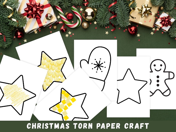 Christmas Torn Paper craft activity for toddler