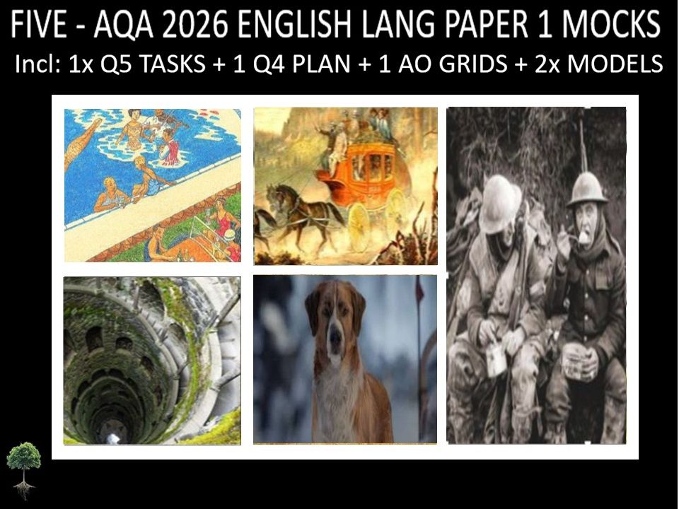 FIVE - AQA PAPER 1 | 2026 FULL MOCKS | Q5 TASKS | Q4 PLAN |AO GRIDS | MODELS