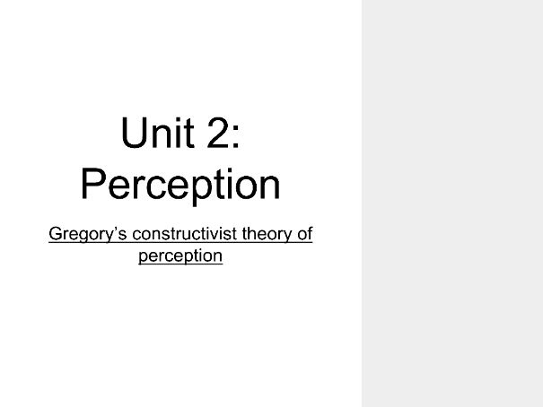 Psychology Perception Lesson 5 - Gregory's theory