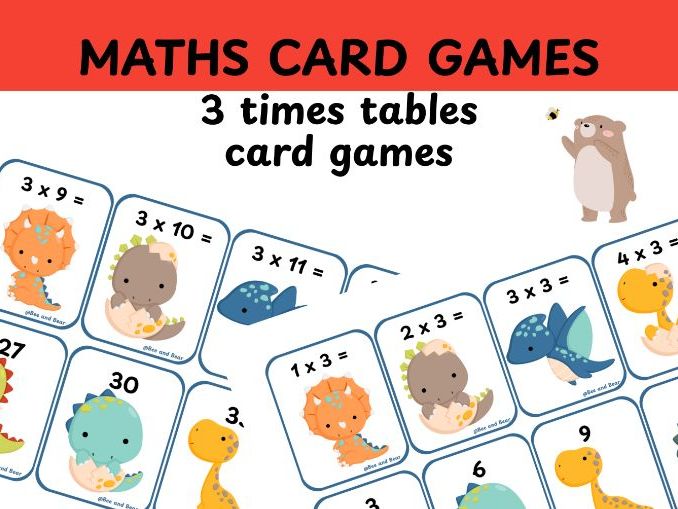 3 times table fun card game resource