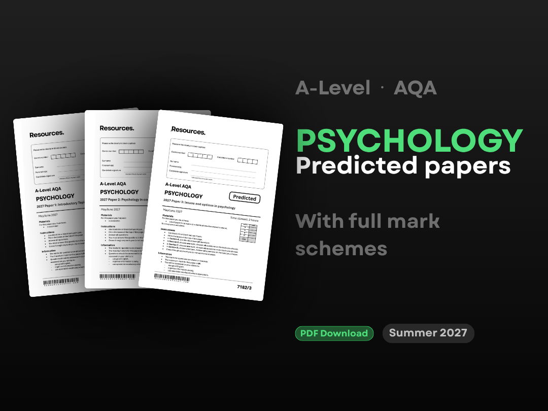 A-Level Psychology AQA Expertly Predicted Papers for 2027