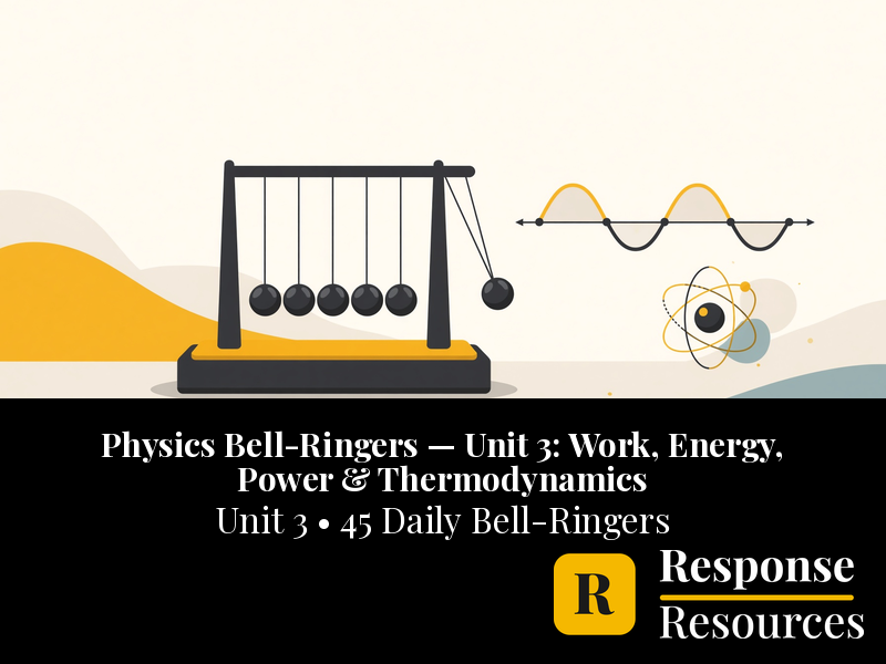 Physics Bell Ringers Unit 3 - 45 Daily Warm-Ups (Grades 9-12)