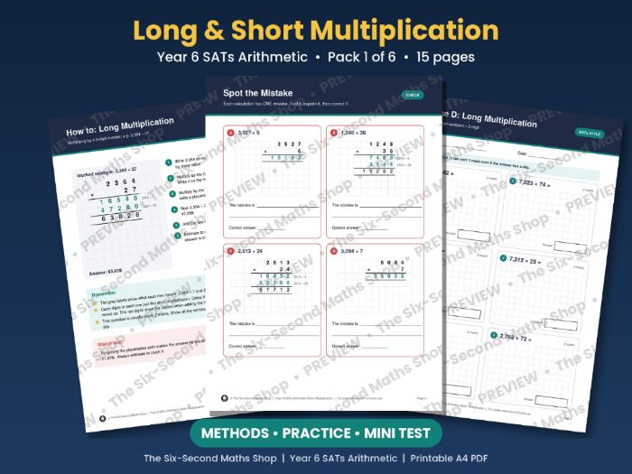 Year 6 SATs Arithmetic: Long and Short Multiplication