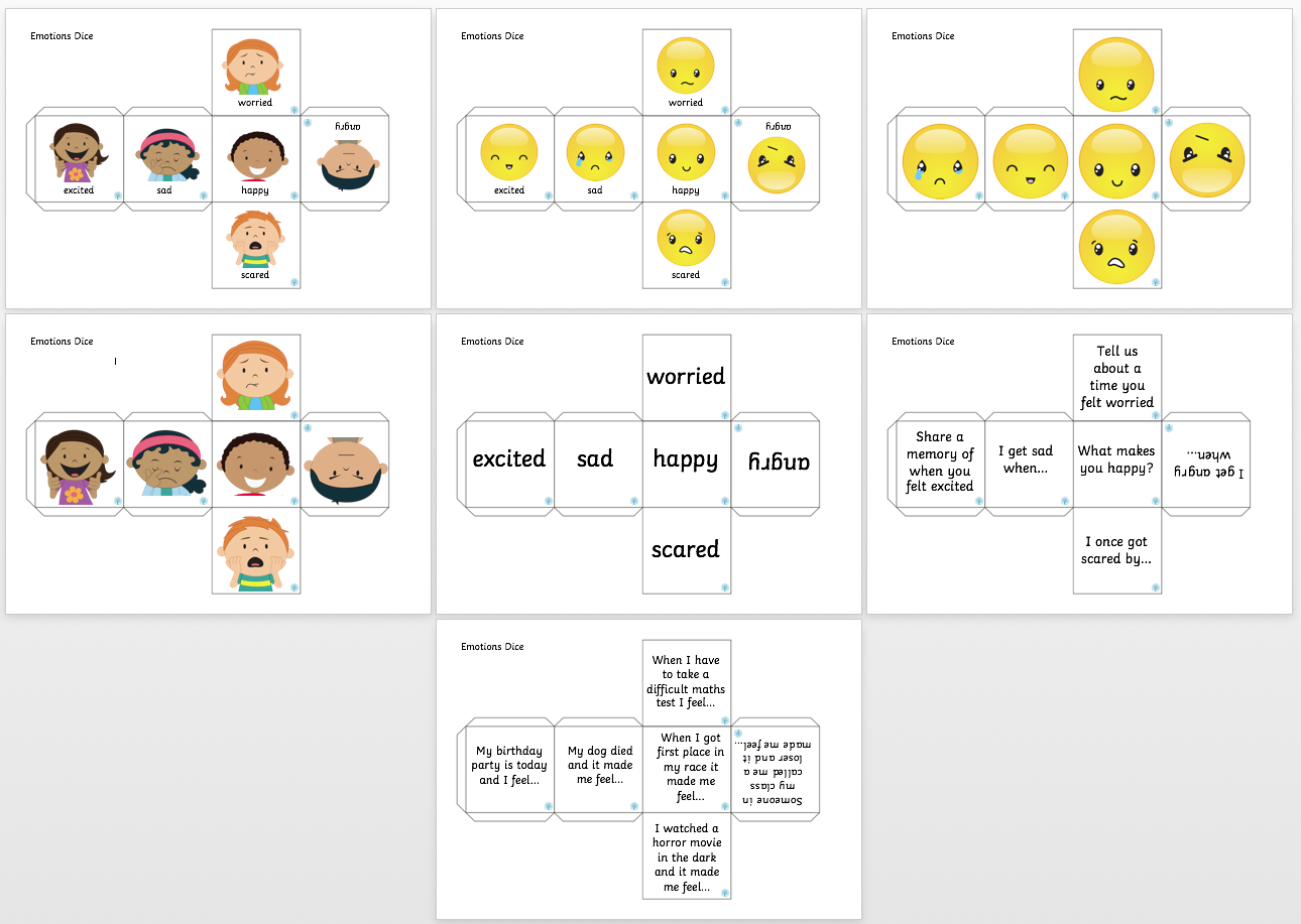 emotions dice teaching resources