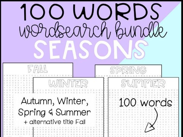 Seasons Word Searches