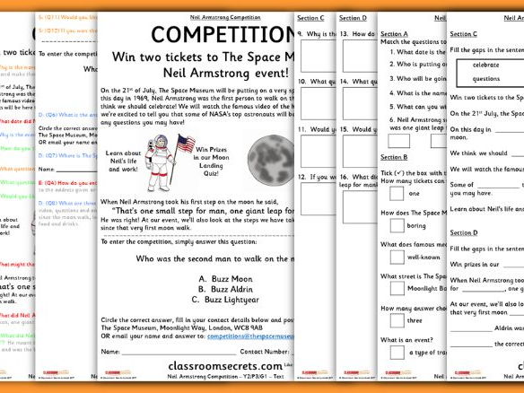 Year 2 Neil Armstrong Comprehension | Teaching Resources