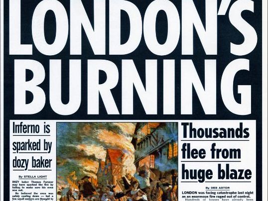 The Great fire of London : Newspaper reports